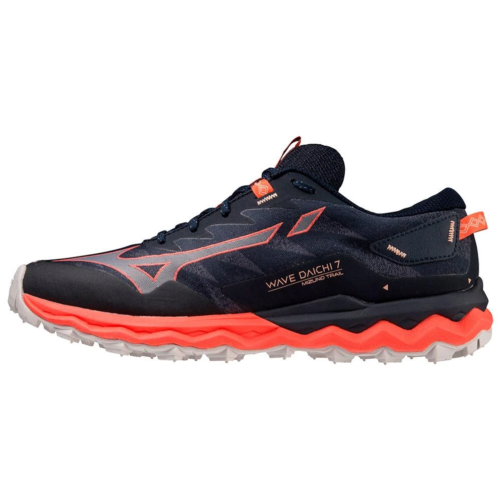 Chaussures De Trail Mizuno Wave Daichi 7 Women Night Sky Quicksilver Hot Coral – Image 4