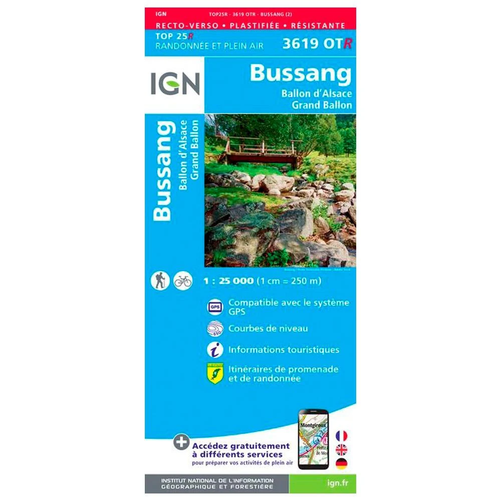 Carte IGN 3619OTR Bussang, Ballon D'Alsace, Grand Ballon - Résistante