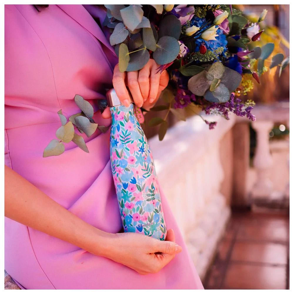 Gourde Qwetch Bouteille Isotherme 1L Flora Bleu – Image 4