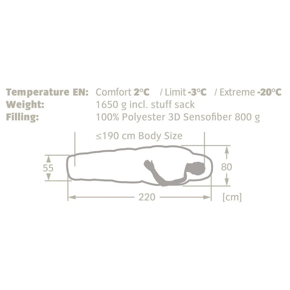 Sac De Couchage Vaude Sioux 800 Syn Left Dark Indian Red – Image 3