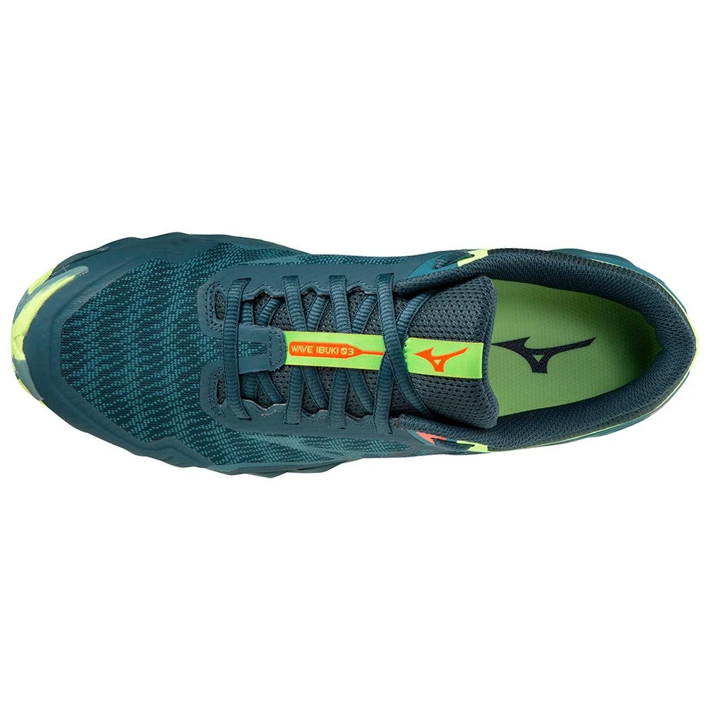 Chaussures De Trail Mizuno Wave Ibuki 3 Orion Blue Misty Blue Neo Lime – Image 4
